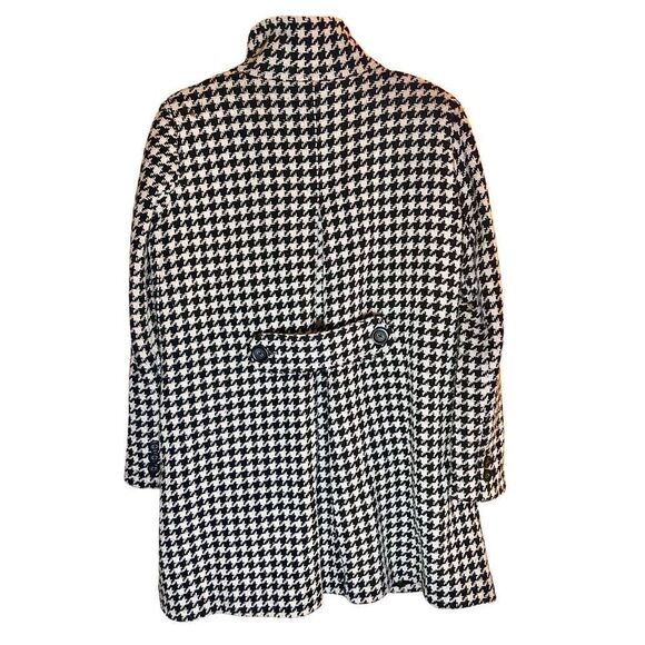 Calvin Klein Black & White Houndstooth Wool Coat Size 4 Women’s - Picture 3 of 6